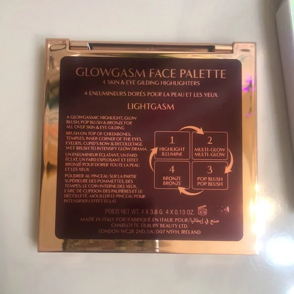 Charlotte Tilbury Glowgasm Lightgasm Light Medium Face Palette 15.2g NIB - Picture 6 of 13